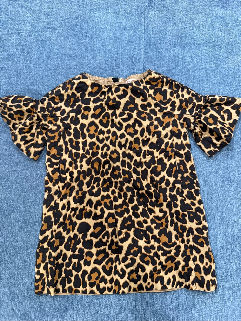 Crewcuts Leopard Print Ruffle Dress - Brown & Black